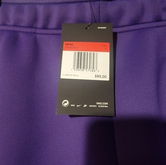 Nike Dri-fit Football Purple SweatPants Men's L CI4461-547 New with Tags $95 - Picture 7 of 9